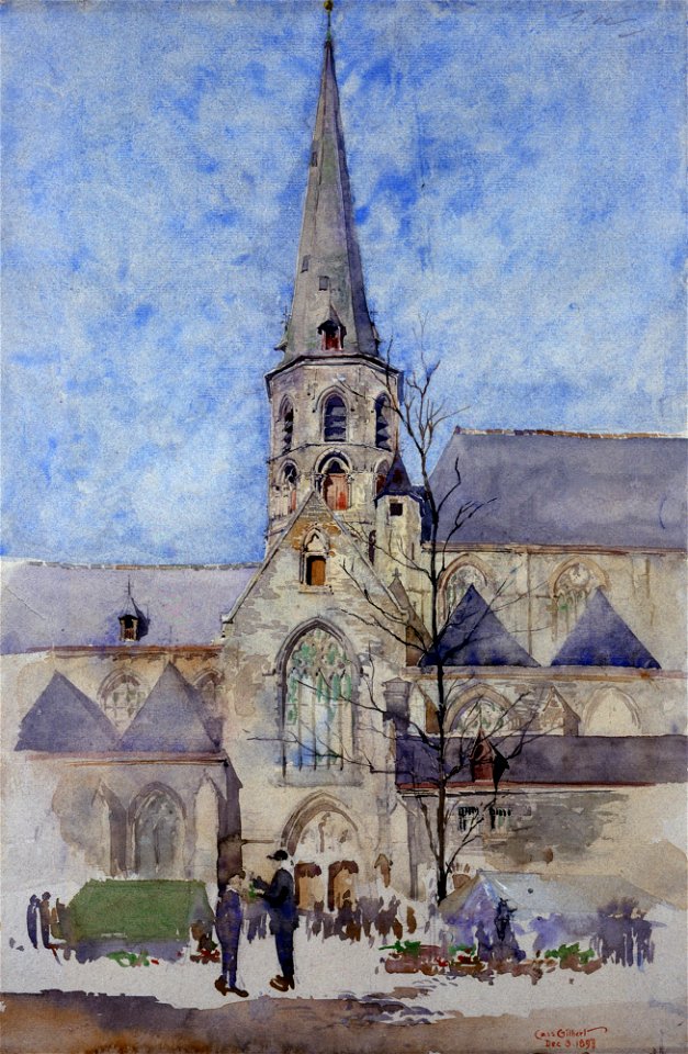 A Market Day (Church of St. Jacques, Ghent, Belgium) SAAM-1962.13.26 1