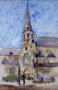 A Market Day (Church of St. Jacques, Ghent, Belgium) SAAM-1962.13.26 1