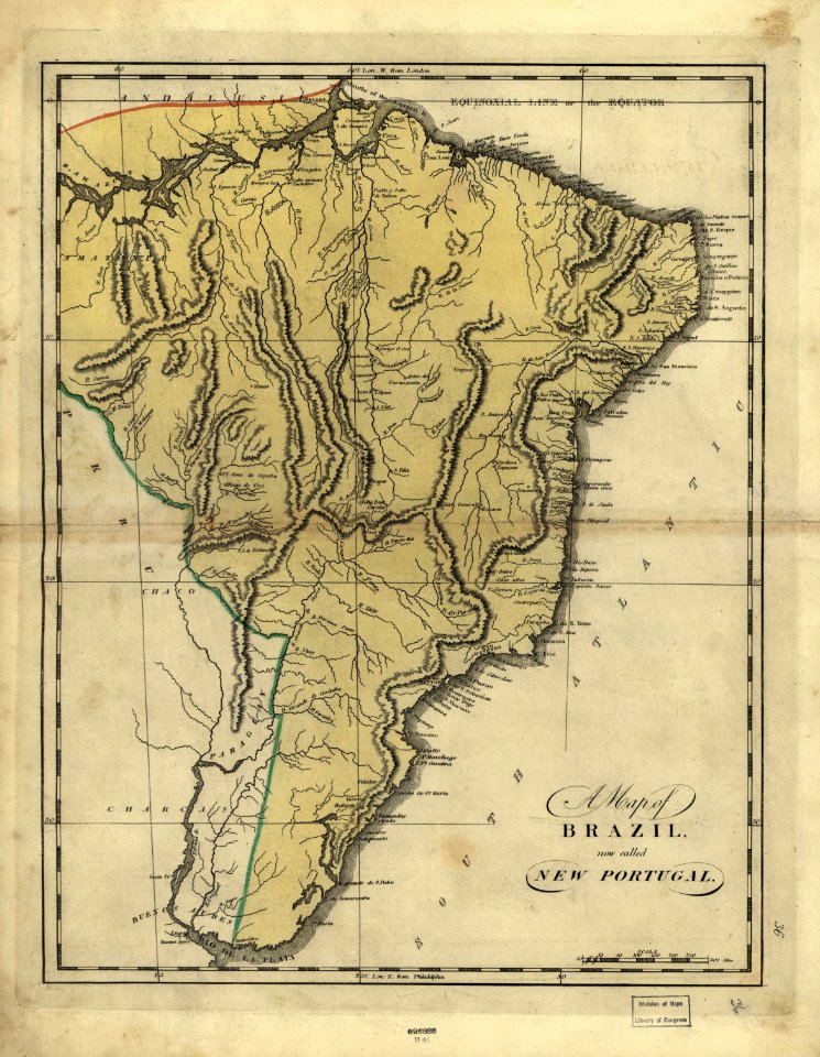 A map of Brazil, now called New Portugal. LOC 2001620474