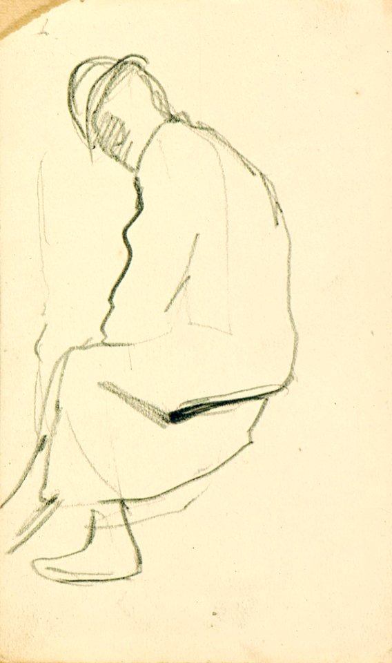 A Man Sitting Shown Obliquely from the Left by Theo van Doesburg Centraal Museum AB4482