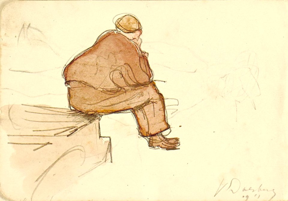 A Man Sitting Shown Obliquely from the Right by Theo van Doesburg Centraal Museum AB4454