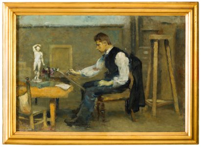A Man Drawing (Otto Holmström) - Nationalmuseum - 23840. Free illustration for personal and commercial use.