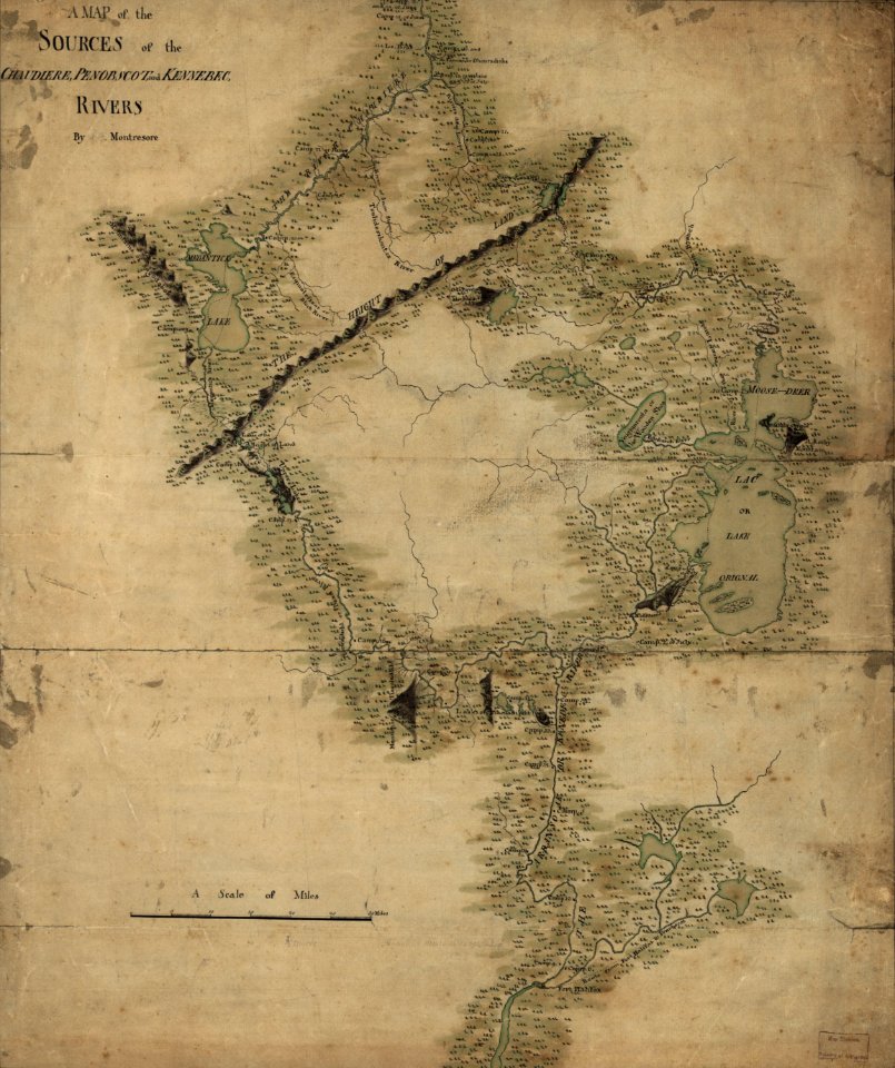 A map of the sources of the Chaudière, Penobscot, and Kennebec rivers, LOC 74692578