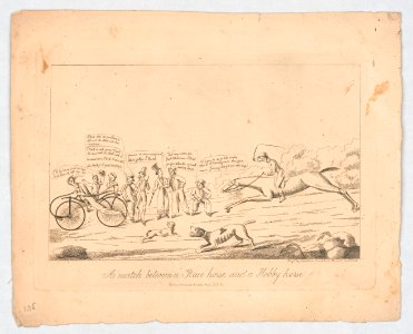 A match between a race horse, and a hobby horse. - engd. by Gebolidus Crackfardi. MD. L.L.D. & F.R.S.A. LCCN2014649017