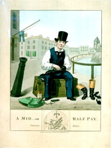 A mid on half pay. Tower Hill (caricature) RMG PW3723