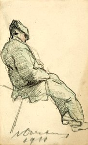 A Man Sitting Seen from the Side by Theo van Doesburg Centraal Museum AB4446