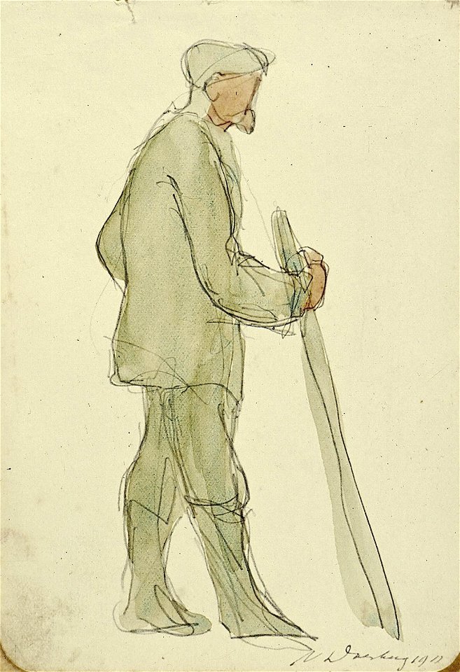 A Man Standing with a Stick by Theo van Doesburg Centraal Museum AB4451