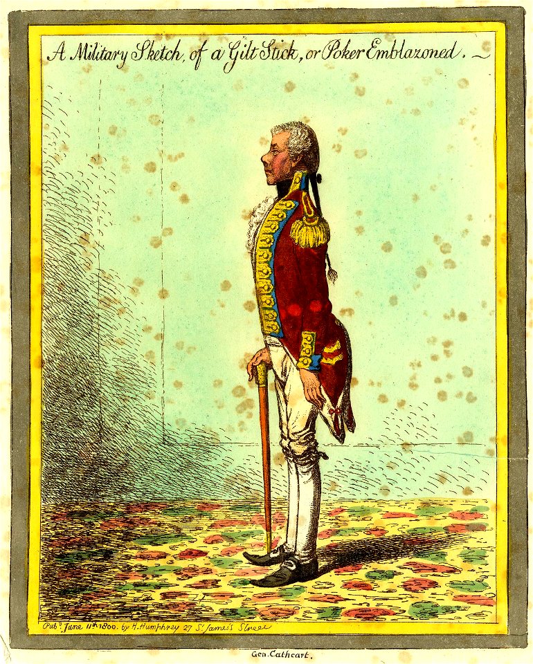 A Military Sketch, of a Gilt Stick, or Poker Emblazoned. (BM 1868,0808.6898)