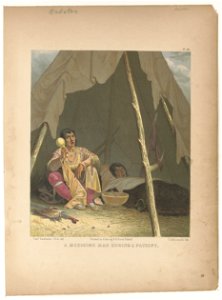 A medicine man curing a patient - Capt. Eastman, U.S.A. del. ; C. Schuessele lith. LCCN94513592
