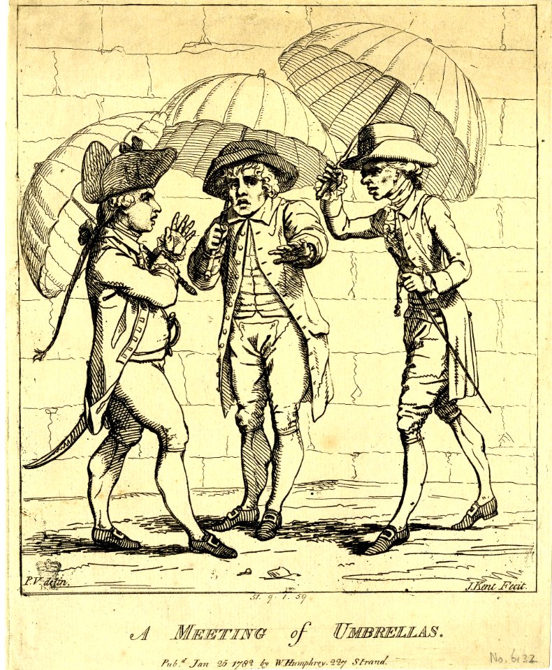 A meeting of umbrellas. (BM 1851,0901.59)