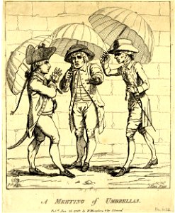A meeting of umbrellas. (BM 1851,0901.59)