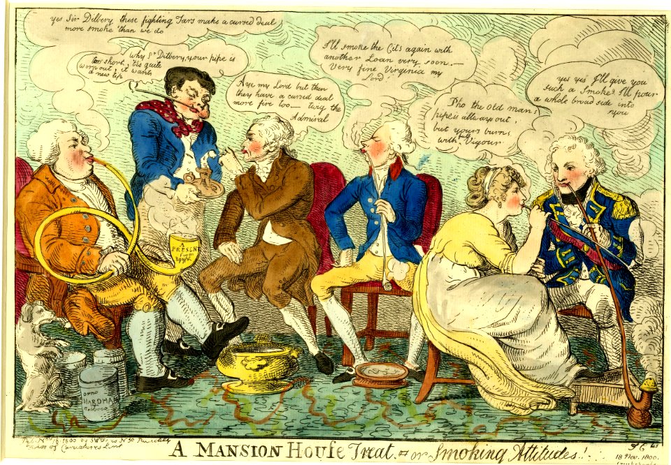 A mansion house treat. or Smoking attitudes! (BM 1868,0808.6913)