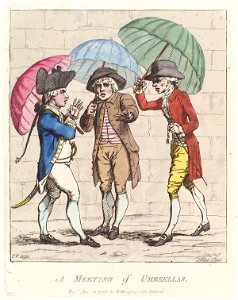 A meeting of umbrellas by James Gillray