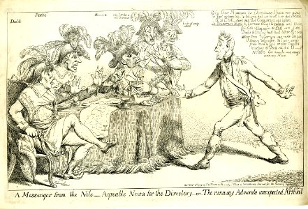 A messenger from the Nile- agreable news for the Directory- or- the runaway Admirals unexpected arrival. (BM 1868,0808.6775)