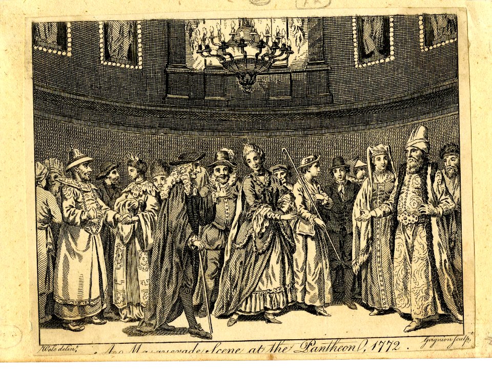 A masquerade scene at the Pantheon, 1772 (BM 1868,0808.10027)