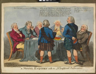 A Naval Enquiry with a Naught-ical Explanation (caricature) RMG PZ3629