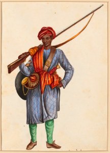 A Mughal Infantryman. Free illustration for personal and commercial use.