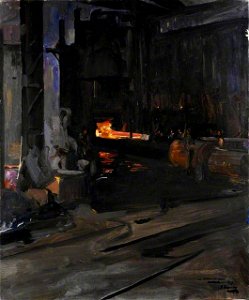 A Naval Gun in the Hydraulic Press- Elswick Works, Newcastle upon Tyne (38519021646)