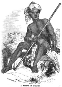 A Native of Borneo (June 1853, X, p.60) - Copy. Free illustration for personal and commercial use.