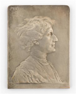 A Mms Eléonore Naurt-Mahieu La Virtuose du Verbe, plaquette by Pierre Theunis, Belgium, (1935), Coins and Medals Department of the Royal Library of Belgium, 2N115 - 1 (recto)