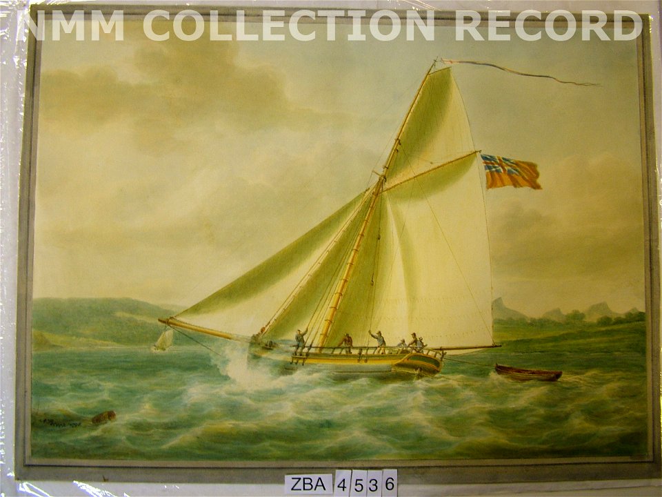 A naval cutter off the western end of the Menai Strait, North Wales RMG RP5312