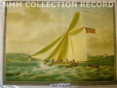 A naval cutter off the western end of the Menai Strait, North Wales RMG RP5312