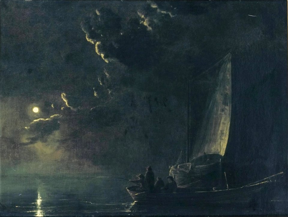 A Moonlit Landscape with Fishermen by a follower of Aelbert Cuyp Amsterdam, Christie's 2007-11-14
