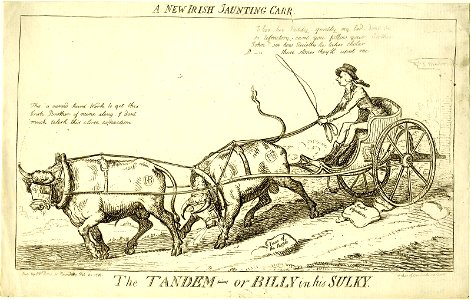 A new Irish jaunting carr. The tandem - or Billy in his sulky. (BM 1865,1111.2016)