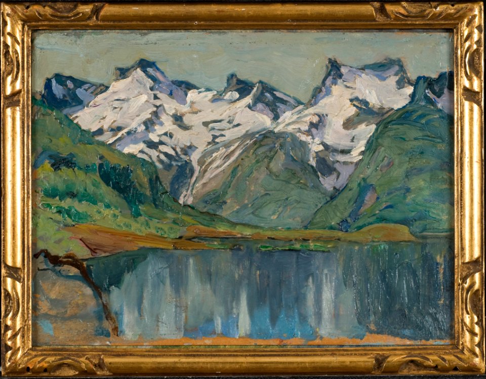 A Mountain Lake. Study from North Norway (Anna Boberg) - Nationalmuseum - 21377