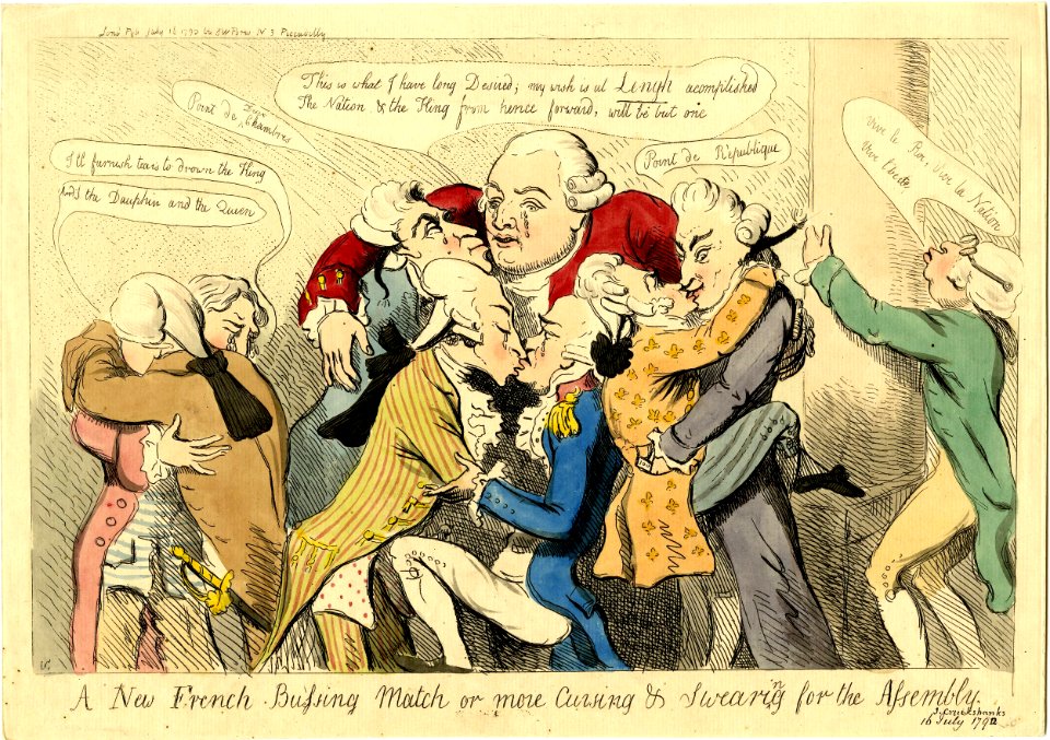 A new French bussing match or more cursing & swearing for the assembly (BM 1868,0808.6223)