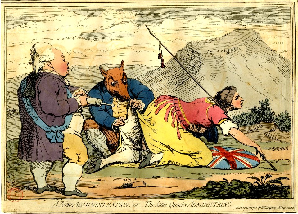 A new administration or the state quacks administring (BM 1935,0522.4.32)