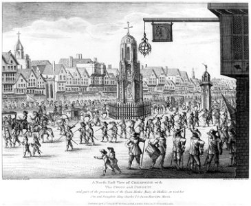 A north east view of Cheapside with the cross and conduit LCCN2004667974