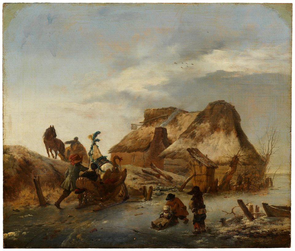 A Nobleman's Sleigh on the Ice (Philips Wouwerman) - Nationalmuseum - 17712