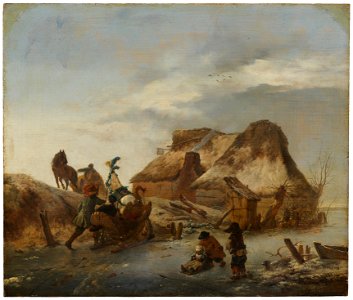 A Nobleman's Sleigh on the Ice (Philips Wouwerman) - Nationalmuseum - 17712
