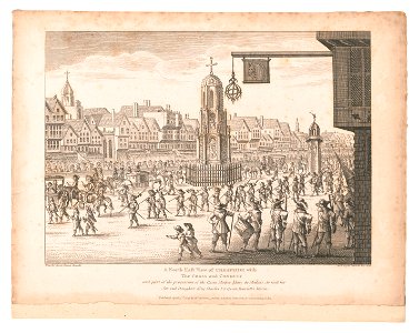 A north east view of Cheapside with the cross and conduit ... LCCN2004667974