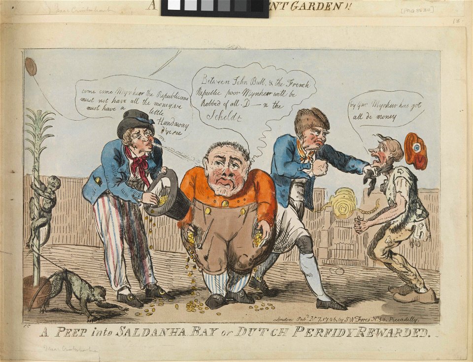 A Peep into Saldanha Bay or Dutch Perfidy Rewarded (caricature) RMG PX8531