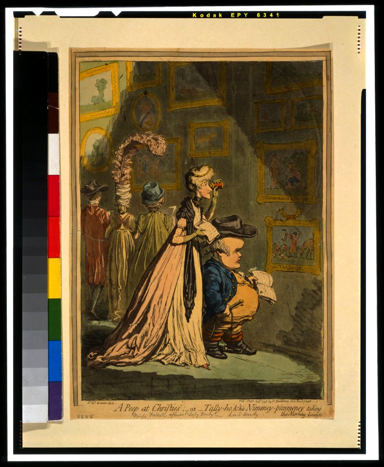 A peep at Christies; - or - Tally-ho, & his nimeney-pimmeney taking the morning lounge - Js.Gy.ad vivam.fecit. LCCN99402493
