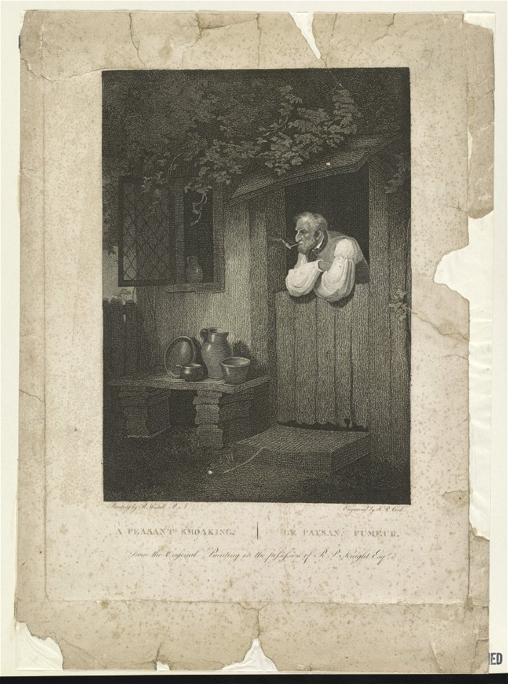A peasant smoaking Le paysan fumeur - - painting by R. Westall R.A. ; engraved by H.R. Cook. LCCN2013646797