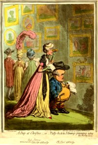 A Peep at Christie's;-or-Tally-ho, & his Nimeney-pimmeney taking the Morning Lounge. (BM 1851,0901.819)