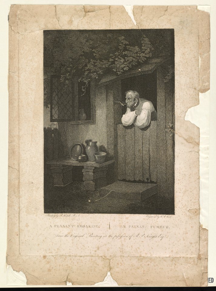 A peasant smoaking Le paysan fumeur - - painting by R. Westall R.A. ; engraved by H.R. Cook. LCCN2013646797