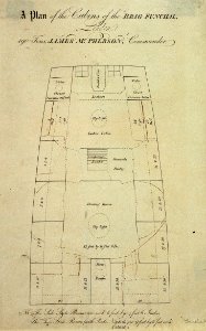 A Plan of the Cabins of the Brig Funchal of London, 190 Tons, James Mcpherson, Commander RMG PU6434