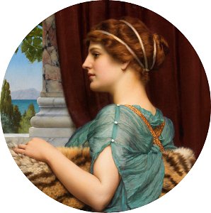 A Pompeian lady, by John William Godward