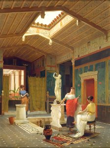 A Pompeian Interior by Luigi Bazzani, 1882