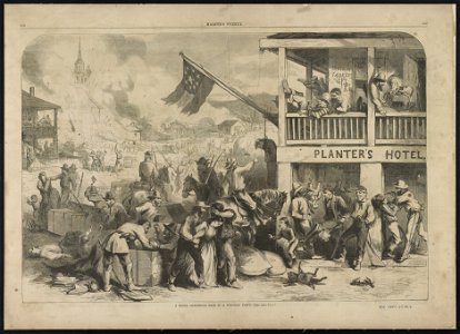 A Rebel guerrilla raid in a western town - Th. Nast. LCCN2013646581
