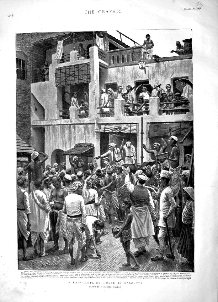 A rain-gambling house in Calcutta, from The Graphic, 1896