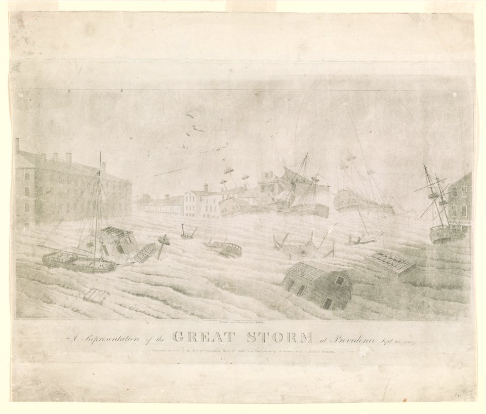A representation of the great storm at Providence, Sept. 23d 1815 - painted and engraved by J. Kidder. LCCN2012645428