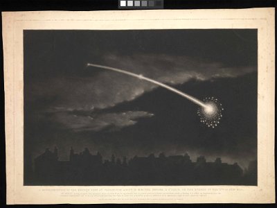 A Representation of the Meteor Seen at Paddington about 12 Minutes before 11 o'clock, on the Evening of the 11th of Feb. 1850 RMG PT3495. Free illustration for personal and commercial use.