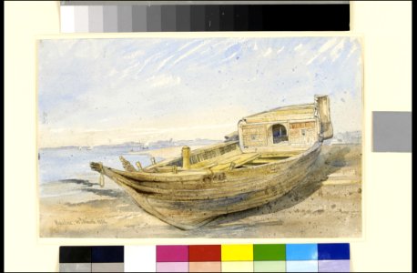 A river craft on shore at Boulac, 13th March 1855 RMG PX9910
