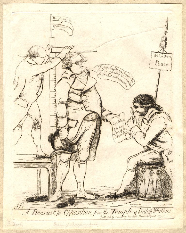 A recruit for opposition from the temple of British worthies by Hannah Humphrey