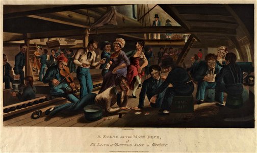 A Scene on the Main Deck of A Line of Battle Ship in Harbour (caricature) RMG PY7339